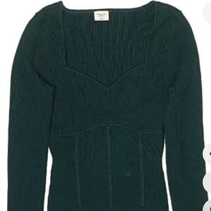 Abercrombie & Fitch Dark Green V Neck Bodysuit